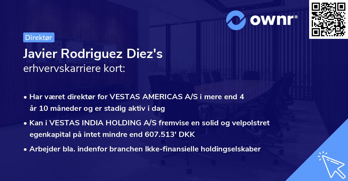 Javier Rodriguez Diez's erhvervskarriere kort