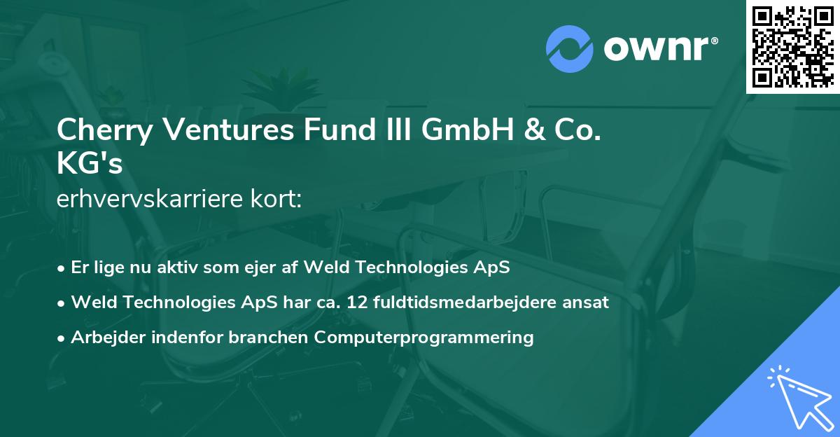 Cherry Ventures Fund III GmbH & Co. KG's erhvervskarriere kort