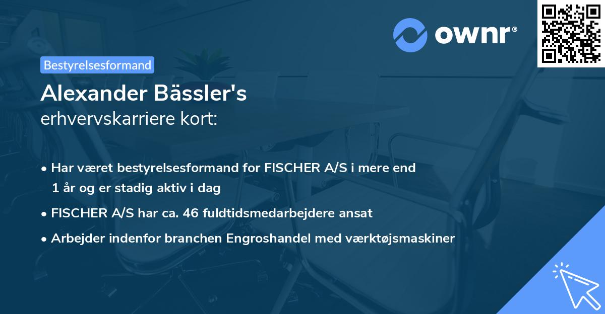 Alexander Bässler's erhvervskarriere kort