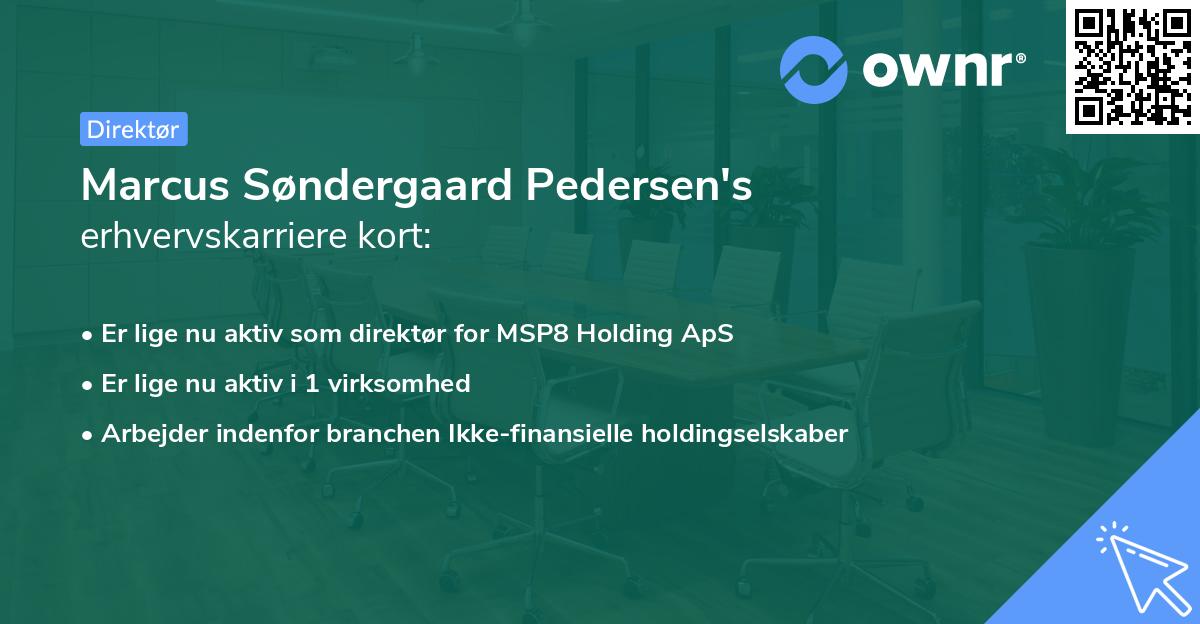 Marcus Søndergaard Pedersen's erhvervskarriere kort