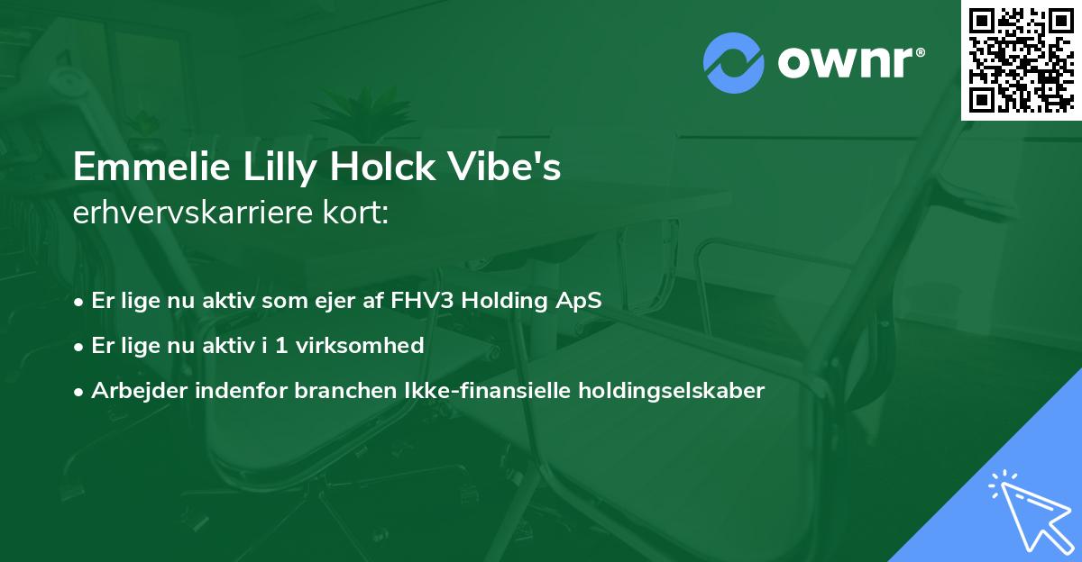 Emmelie Lilly Holck Vibe's erhvervskarriere kort