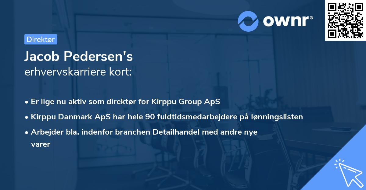 Jacob Pedersen's erhvervskarriere kort