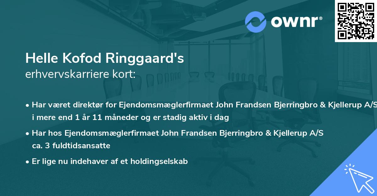 Helle Kofod Ringgaard's erhvervskarriere kort