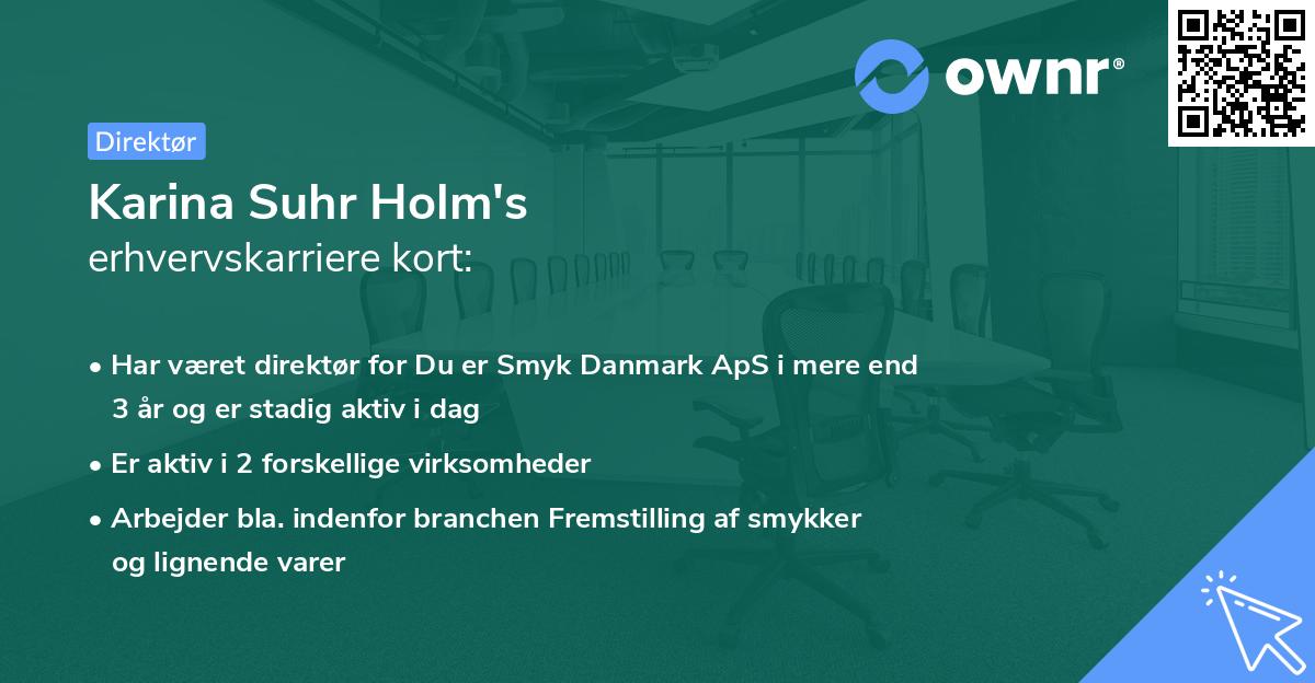 Karina Suhr Holm's erhvervskarriere kort