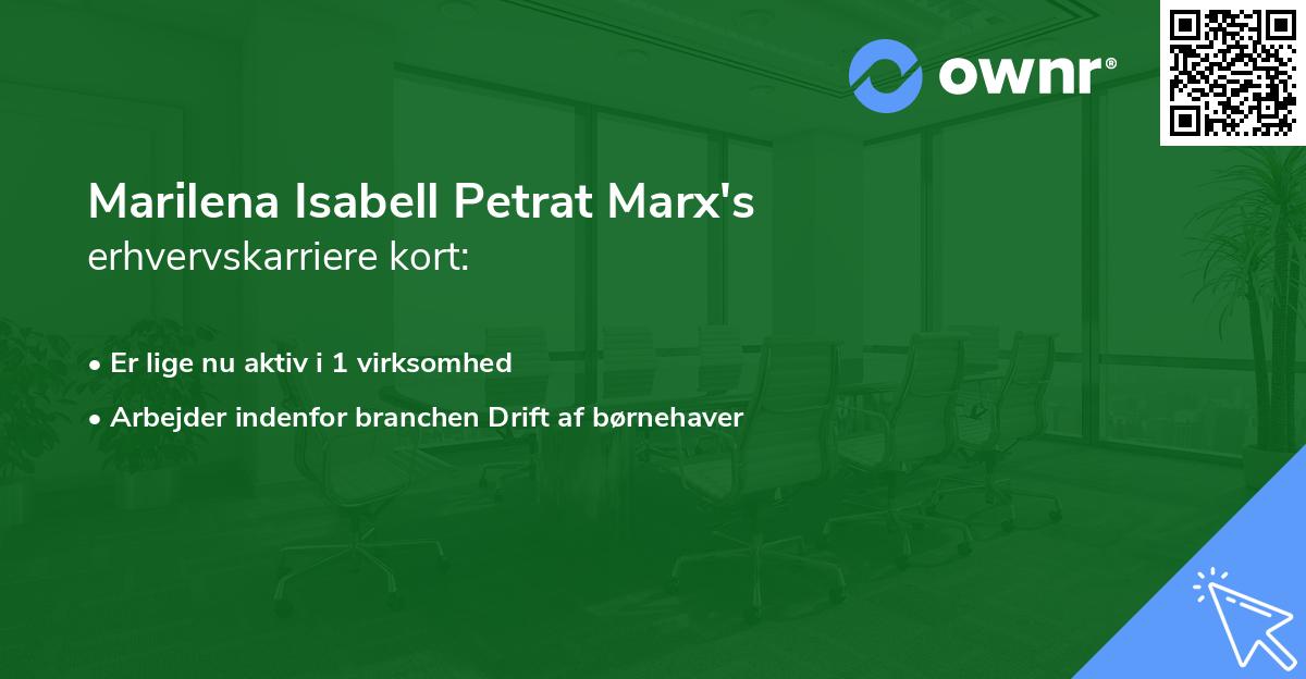 Marilena Isabell Petrat Marx's erhvervskarriere kort