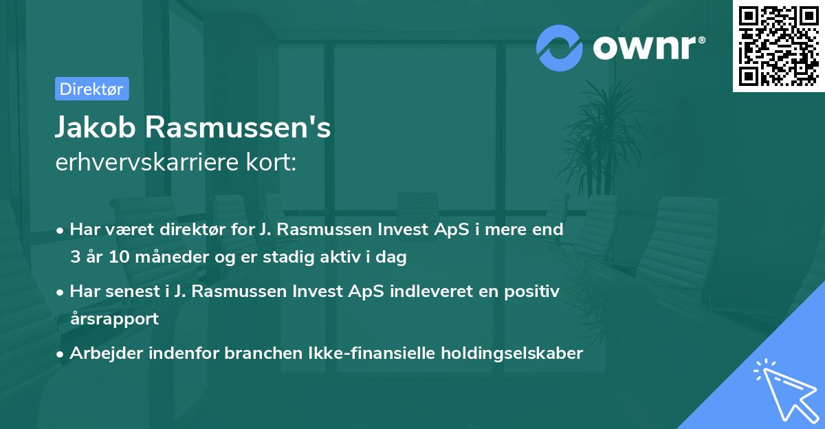 Jakob Rasmussen's erhvervskarriere kort