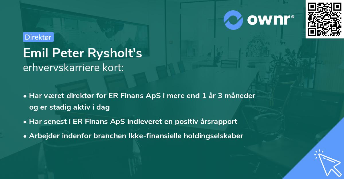 Emil Peter Rysholt's erhvervskarriere kort