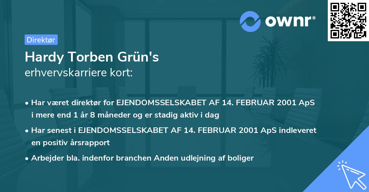 Hardy Torben Grün's erhvervskarriere kort