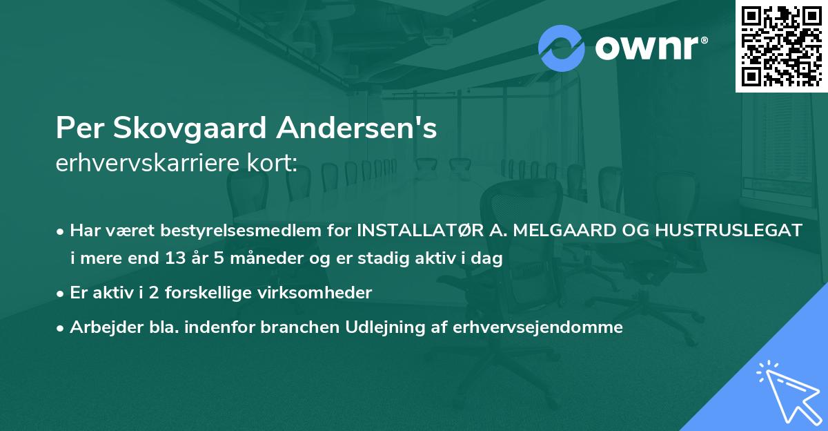 Per Skovgaard Andersen's erhvervskarriere kort
