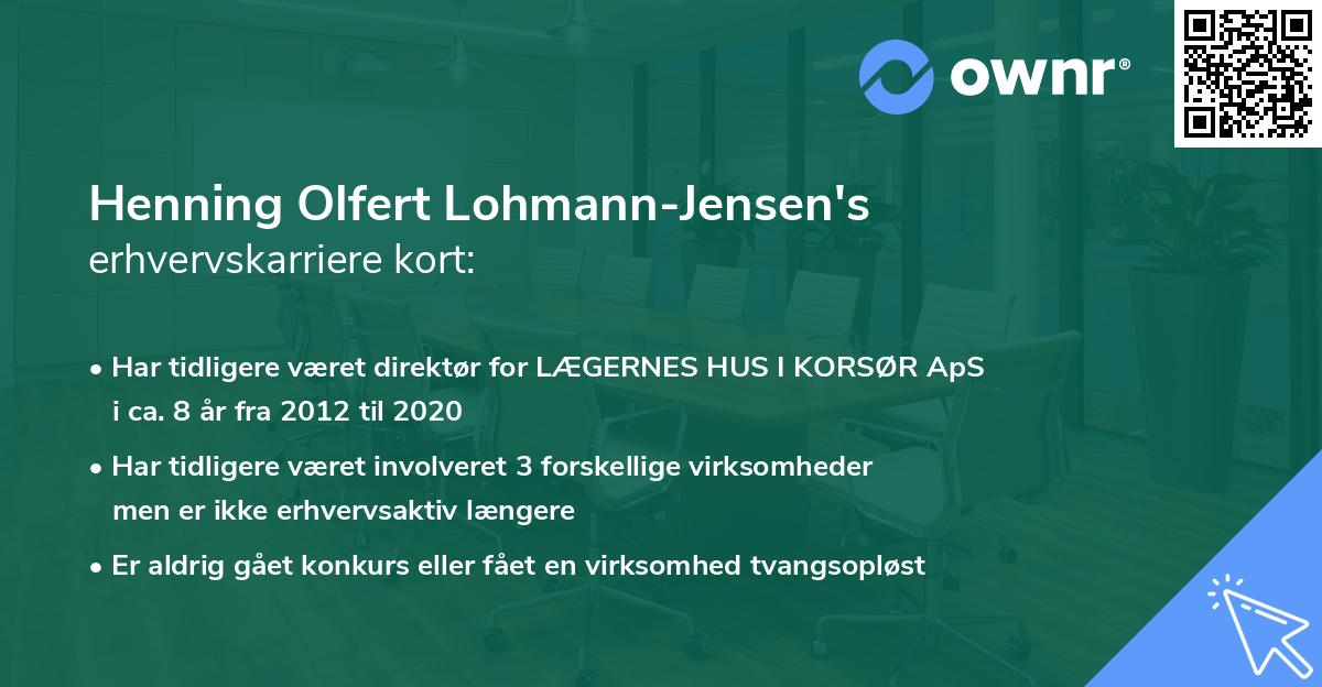 Henning Olfert Lohmann-Jensen's erhvervskarriere kort