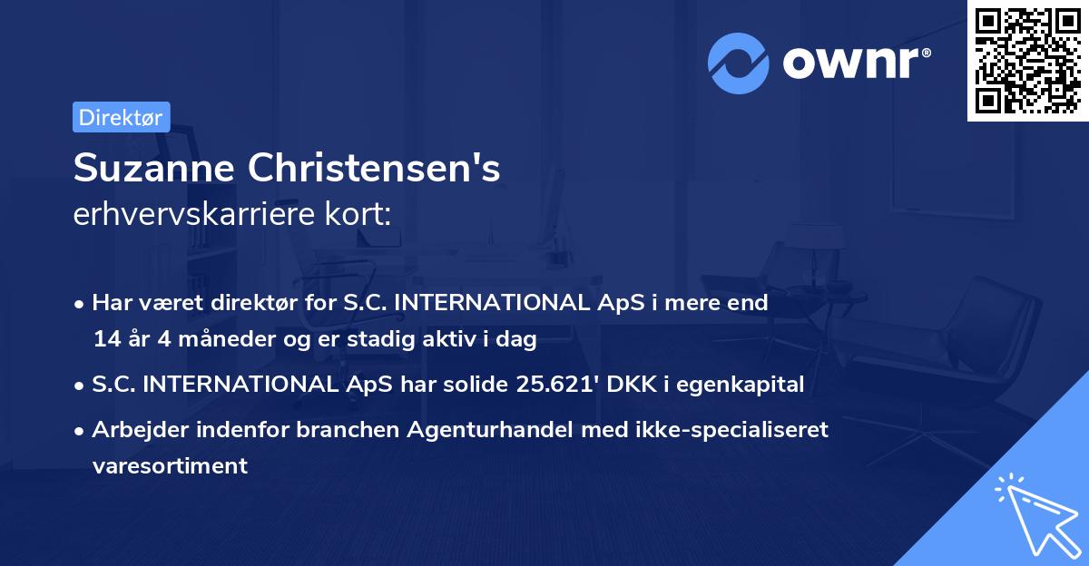 Suzanne Christensen's erhvervskarriere kort