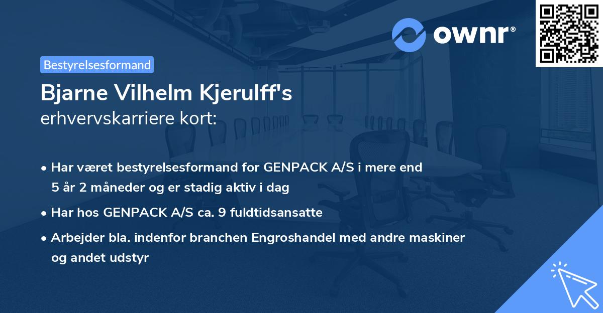 Bjarne Vilhelm Kjerulff's erhvervskarriere kort