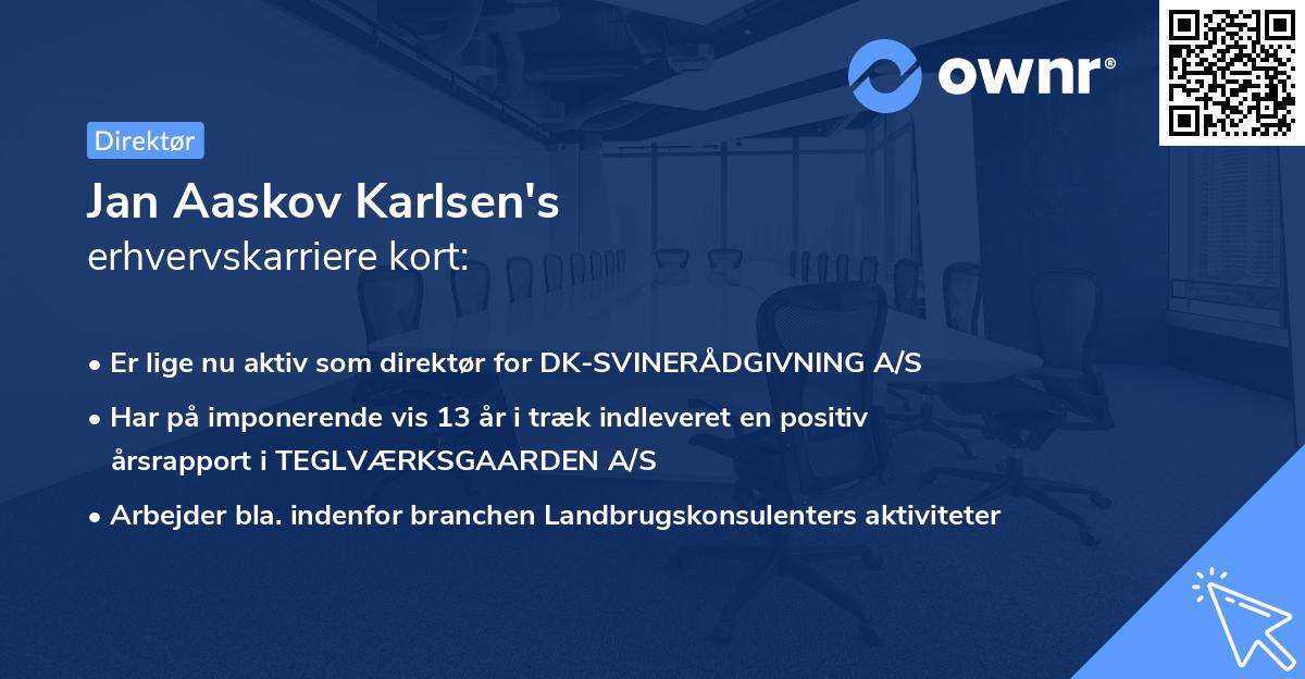 Jan Aaskov Karlsen's erhvervskarriere kort
