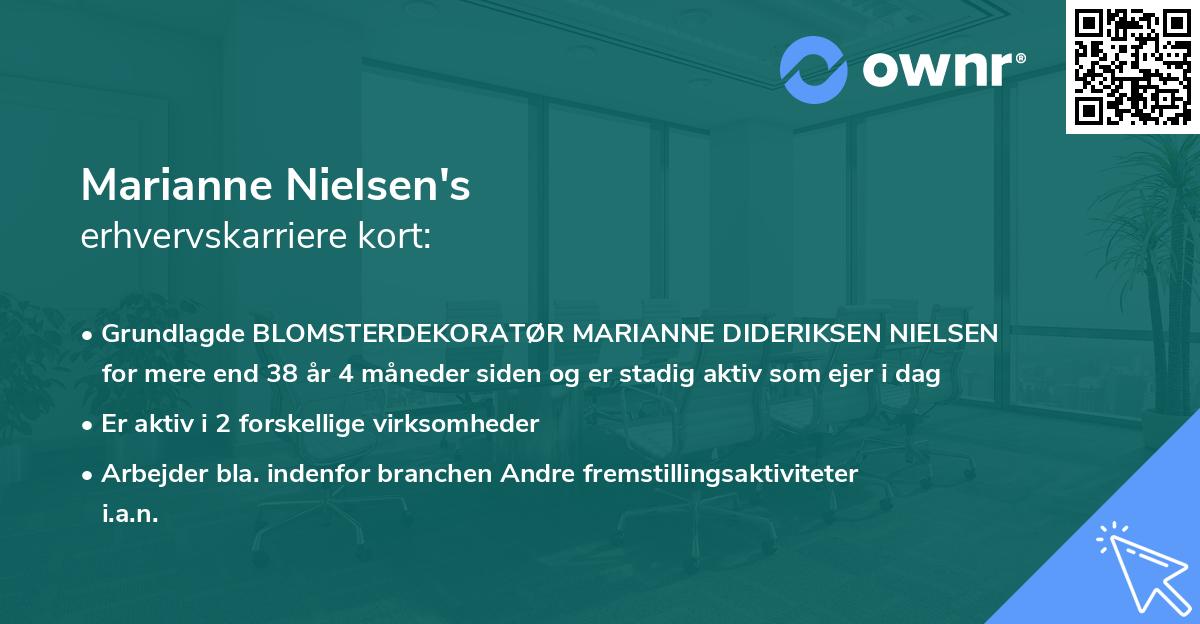 Marianne Nielsen's erhvervskarriere kort