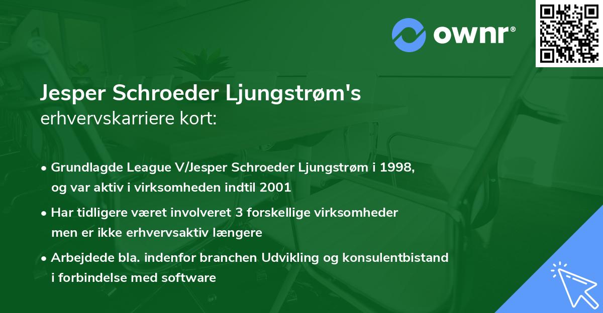 Jesper Schroeder Ljungstrøm's erhvervskarriere kort