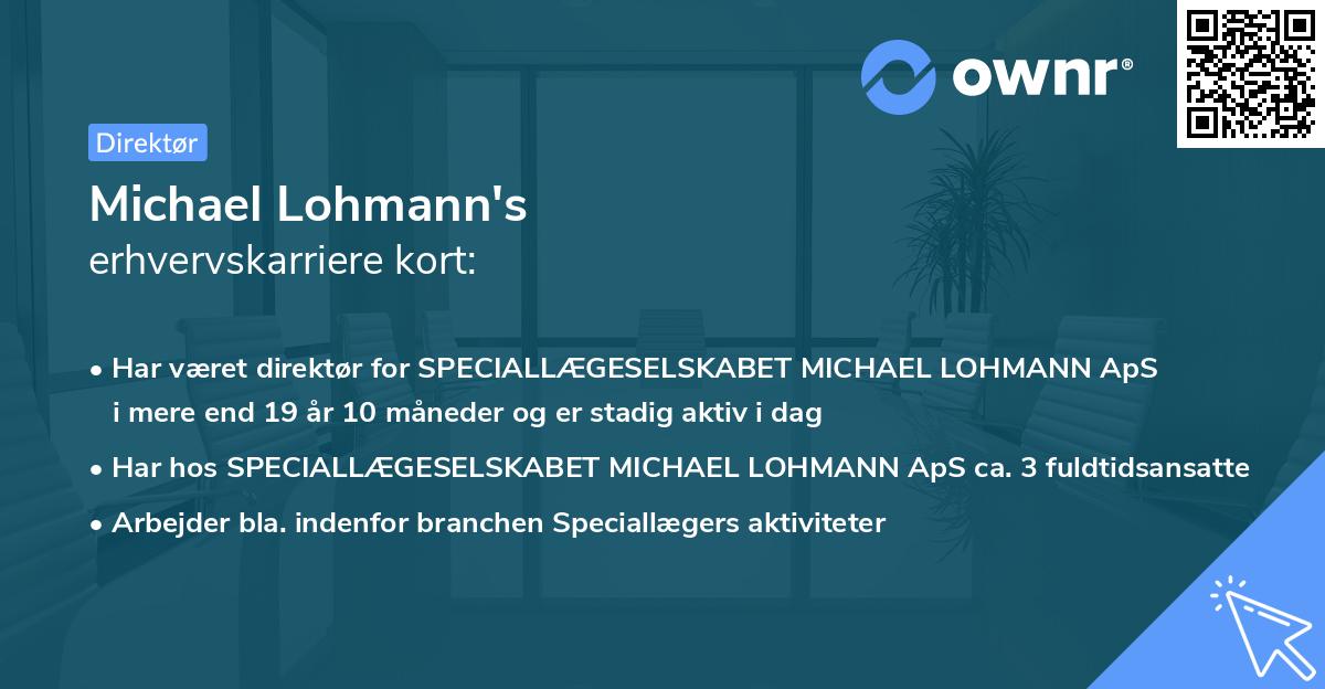 Michael Lohmann's erhvervskarriere kort