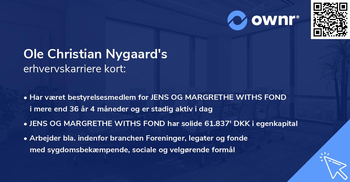 Ole Christian Nygaard's erhvervskarriere kort