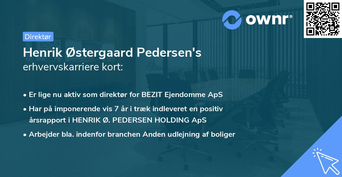 Henrik Østergaard Pedersen's erhvervskarriere kort