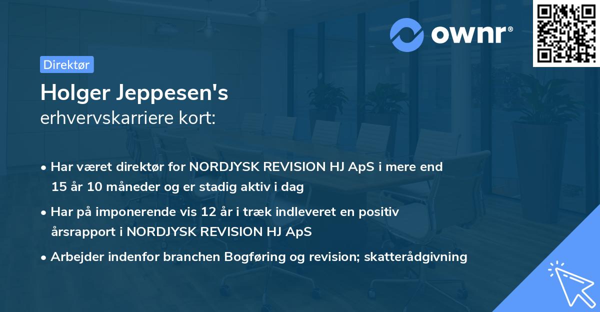 Holger Jeppesen's erhvervskarriere kort