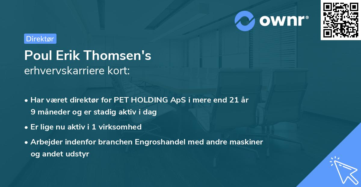 Poul Erik Thomsen's erhvervskarriere kort