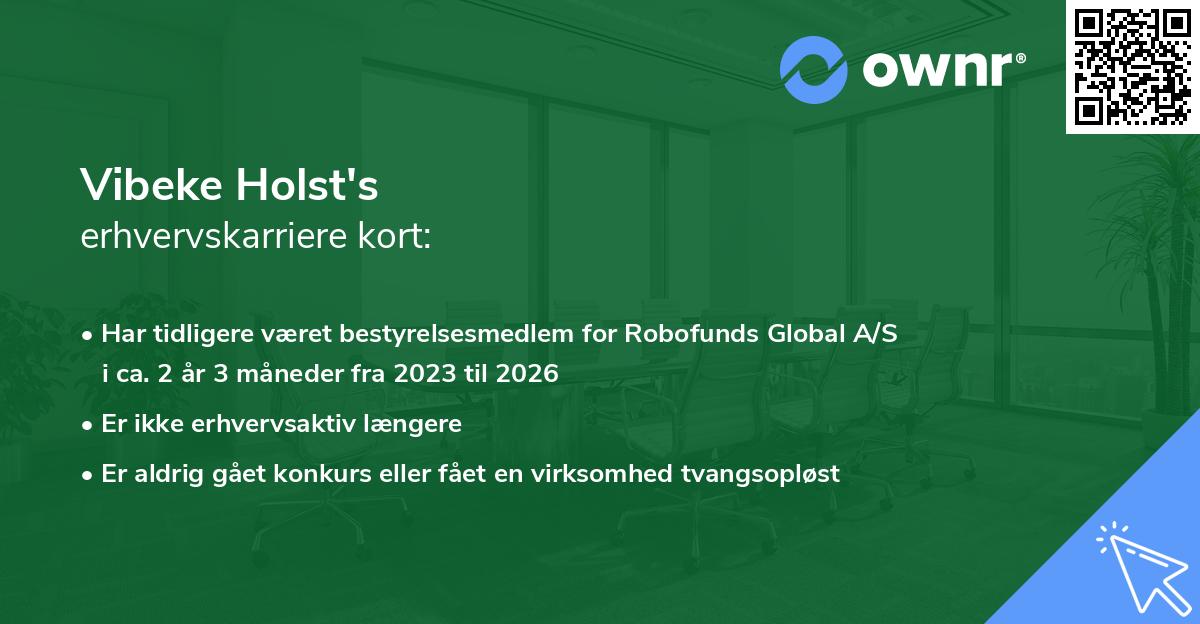 Vibeke Holst's erhvervskarriere kort
