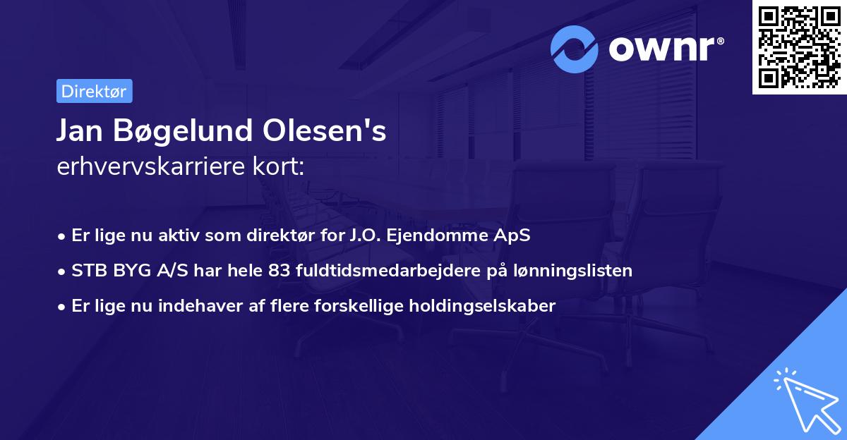 Jan Bøgelund Olesen's erhvervskarriere kort