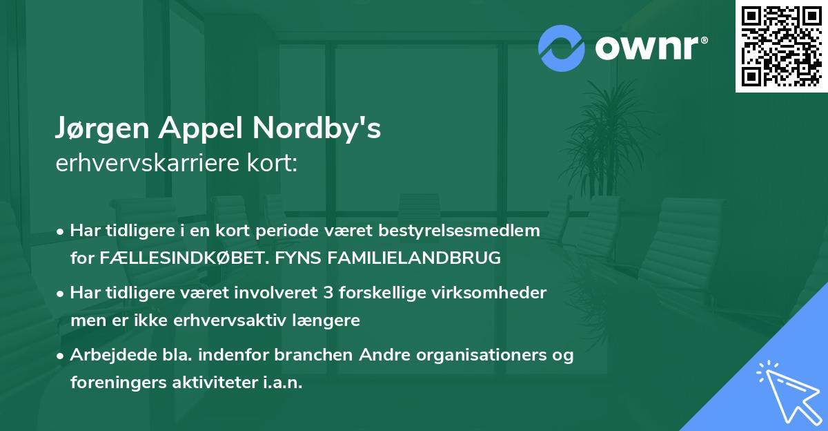Jørgen Appel Nordby's erhvervskarriere kort
