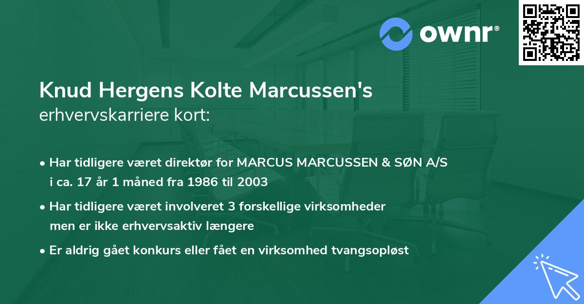 Knud Hergens Kolte Marcussen's erhvervskarriere kort