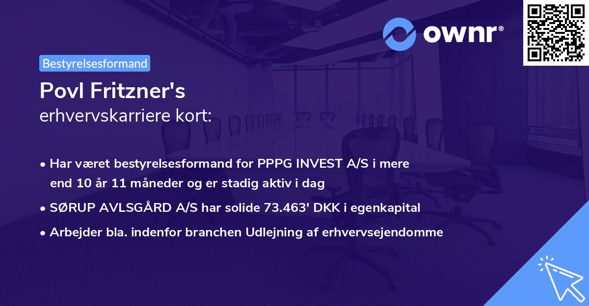 Povl Fritzner's erhvervskarriere kort