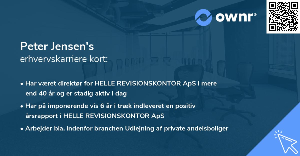 Peter Jensen's erhvervskarriere kort