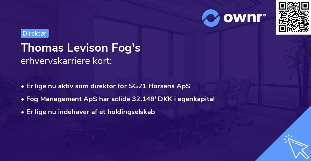 Thomas Levison Fog's erhvervskarriere kort