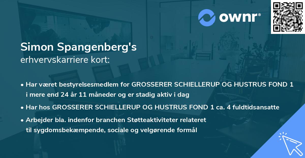 Simon Spangenberg's erhvervskarriere kort