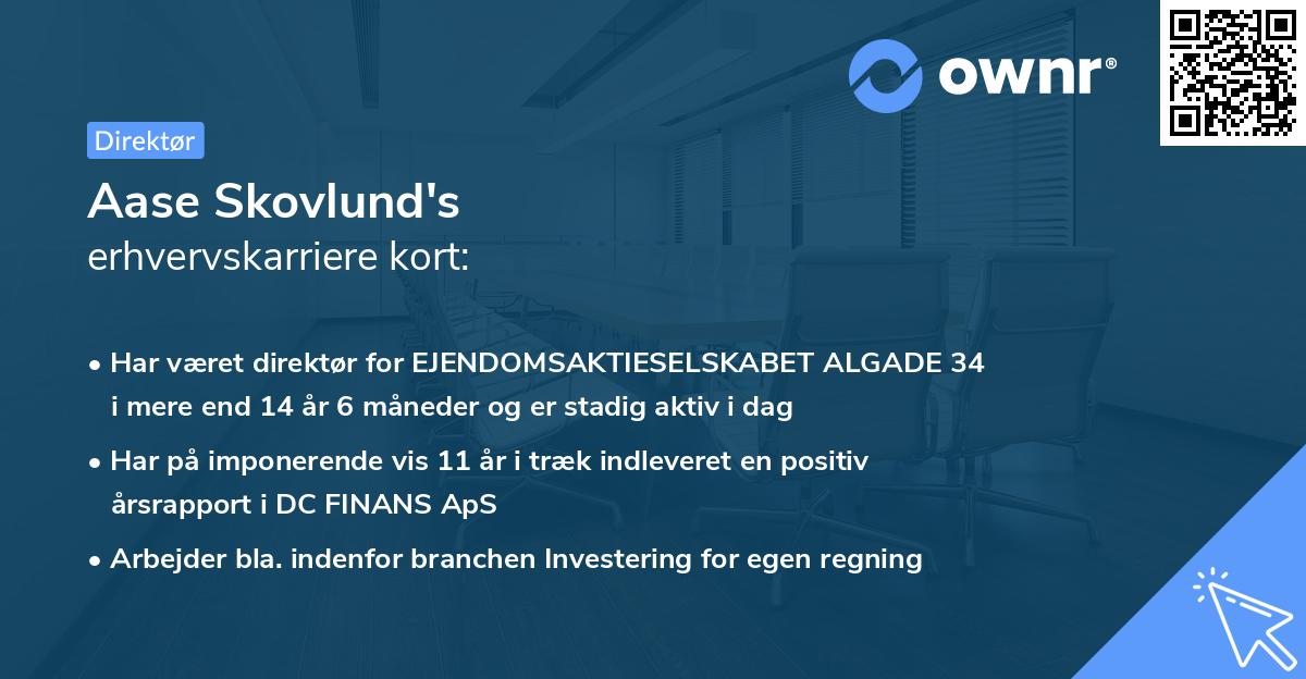 Aase Skovlund's erhvervskarriere kort