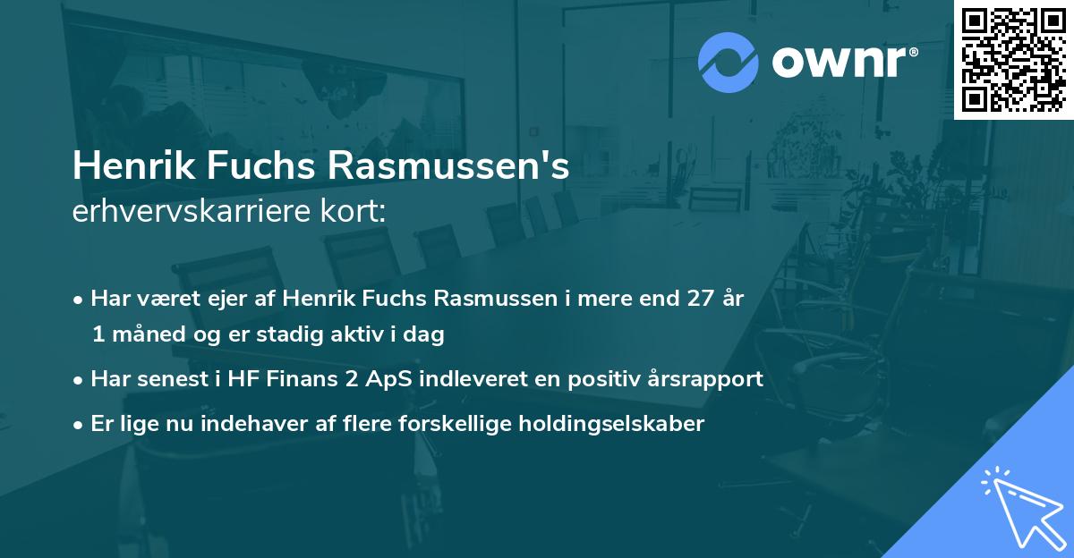 Henrik Fuchs Rasmussen's erhvervskarriere kort