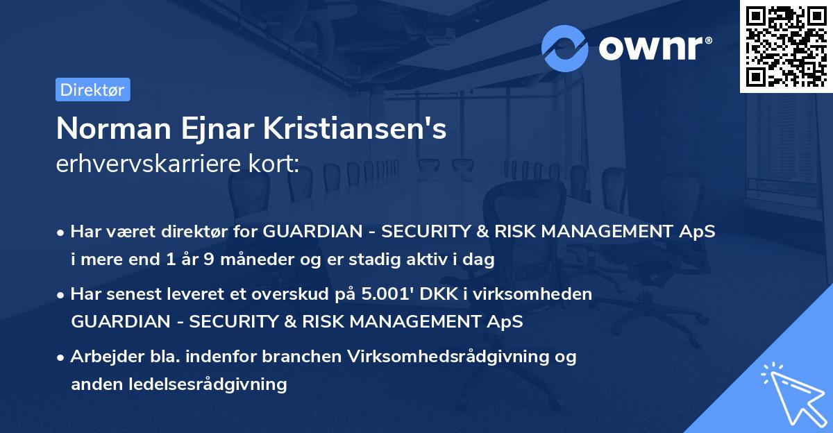 Norman Ejnar Kristiansen's erhvervskarriere kort