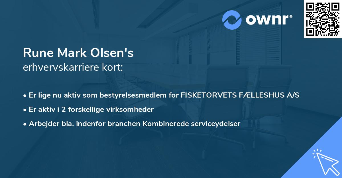 Rune Mark Olsen's erhvervskarriere kort