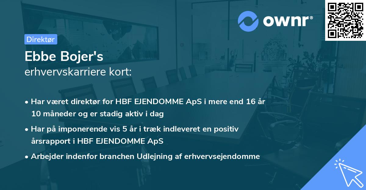 Ebbe Bojer's erhvervskarriere kort