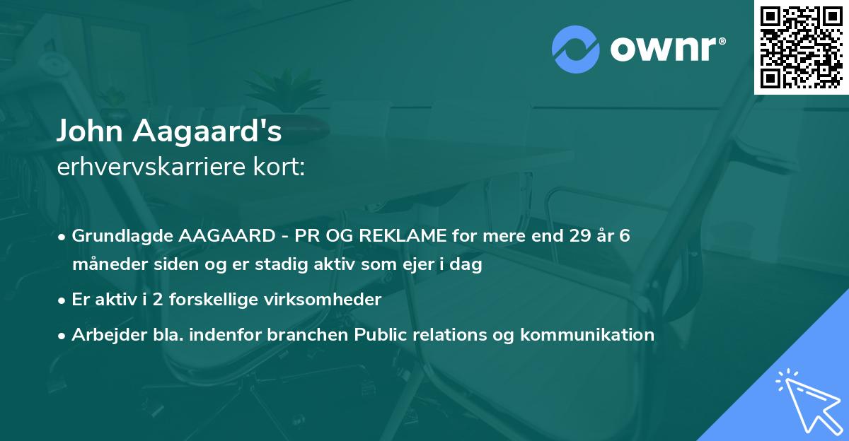 John Aagaard's erhvervskarriere kort