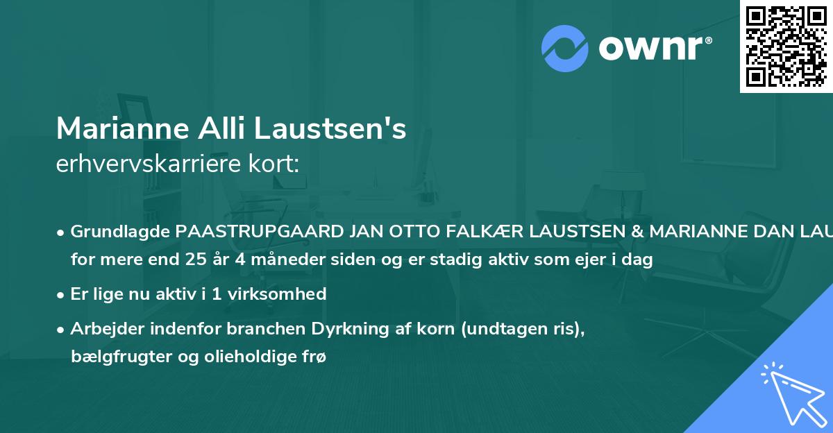 Marianne Alli Laustsen's erhvervskarriere kort