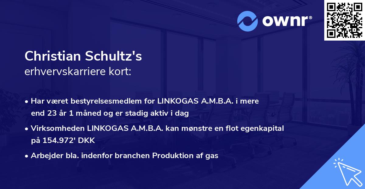 Christian Schultz's erhvervskarriere kort