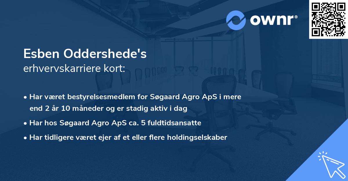 Esben Oddershede's erhvervskarriere kort