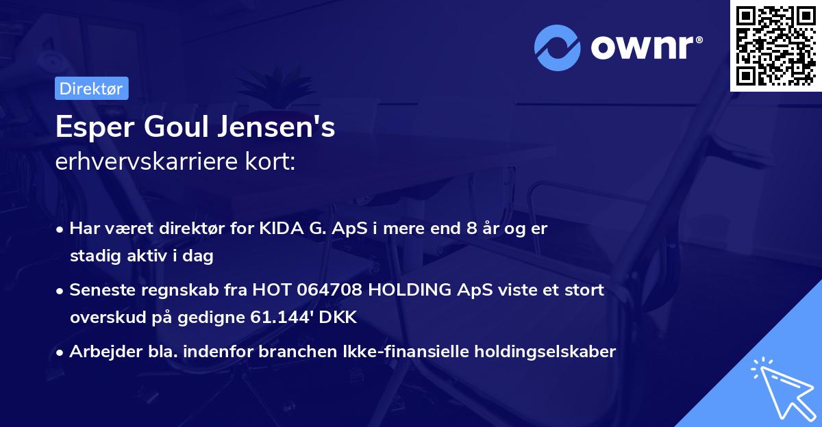 Esper Goul Jensen's erhvervskarriere kort