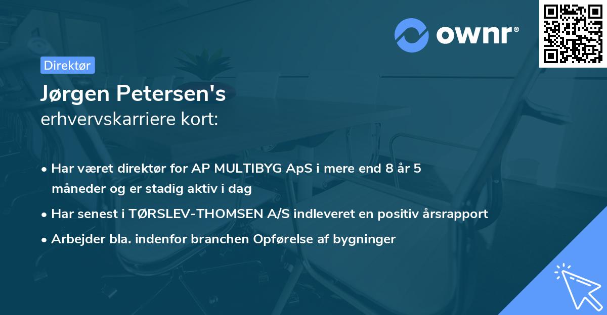 Jørgen Petersen's erhvervskarriere kort