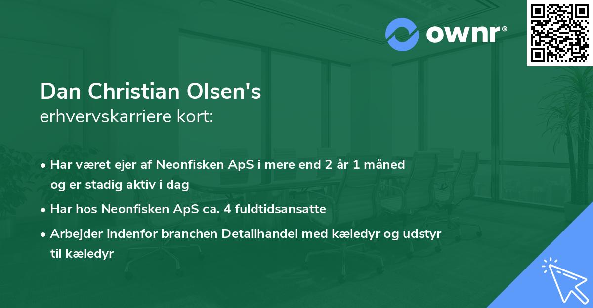Dan Christian Olsen's erhvervskarriere kort
