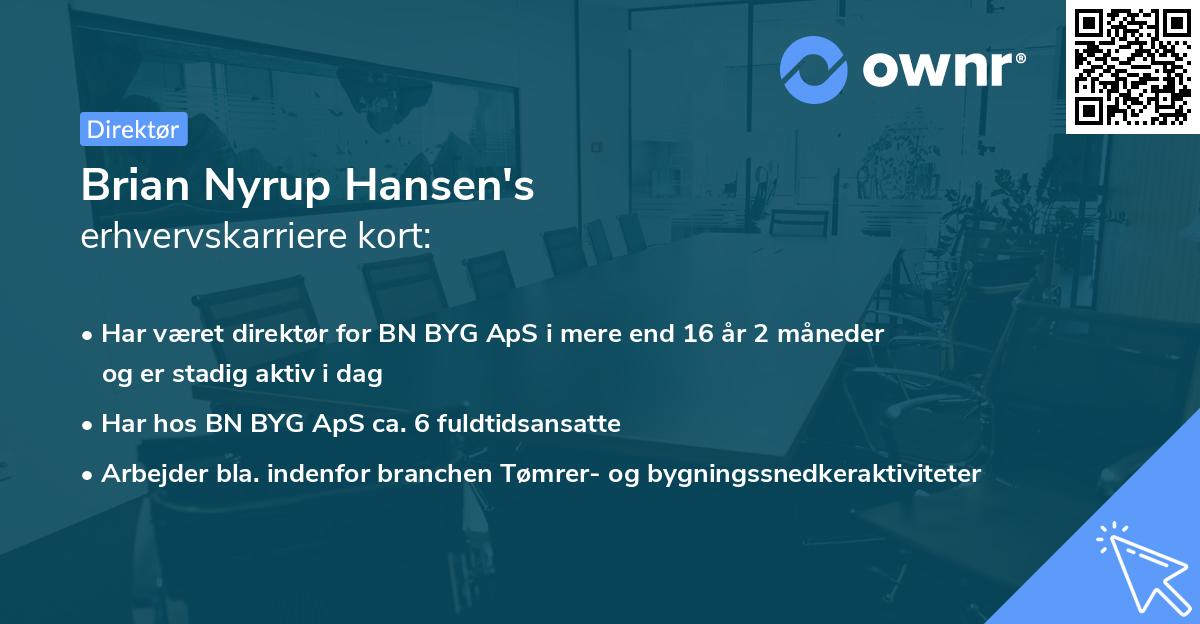 Brian Nyrup Hansen's erhvervskarriere kort