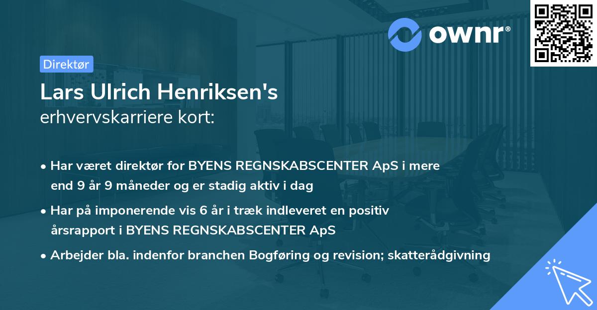 Lars Ulrich Henriksen's erhvervskarriere kort