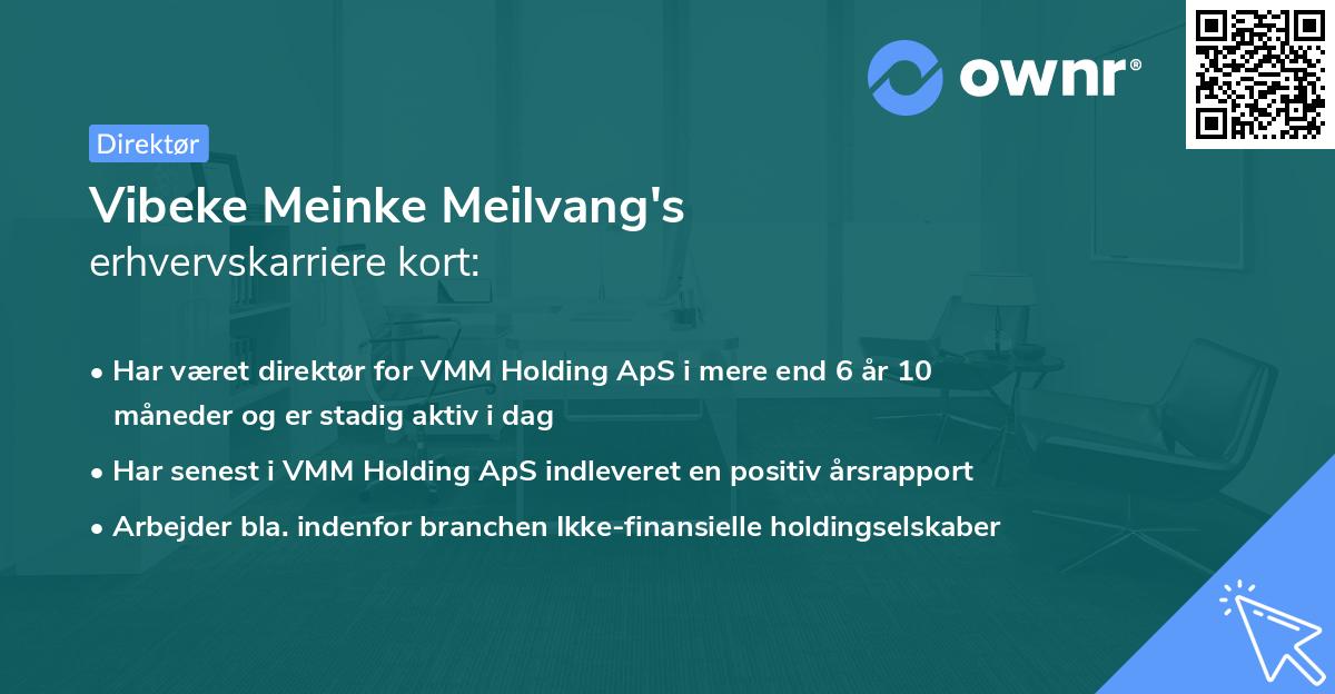 Vibeke Meinke Meilvang's erhvervskarriere kort
