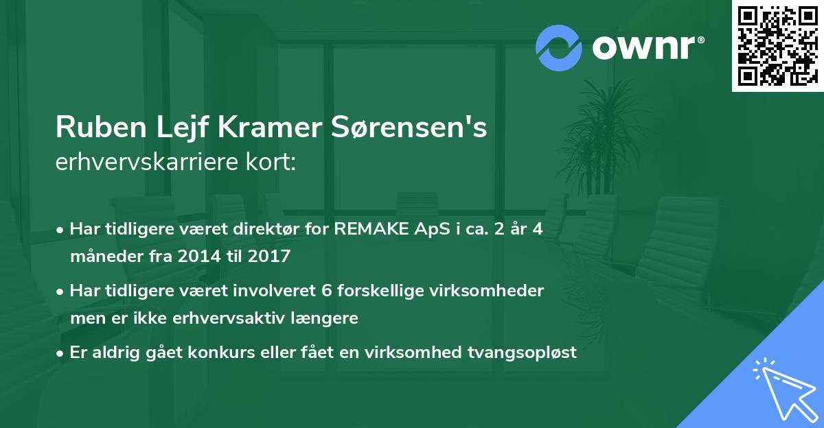 Ruben Lejf Kramer Sørensen's erhvervskarriere kort