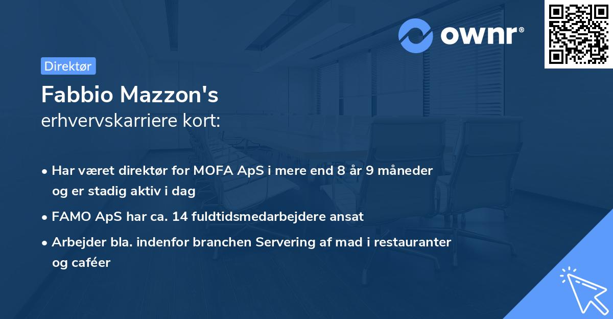 Fabbio Mazzon's erhvervskarriere kort