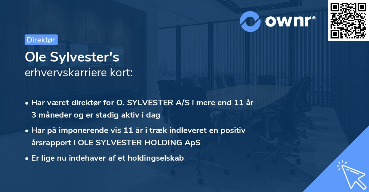 Ole Sylvester's erhvervskarriere kort